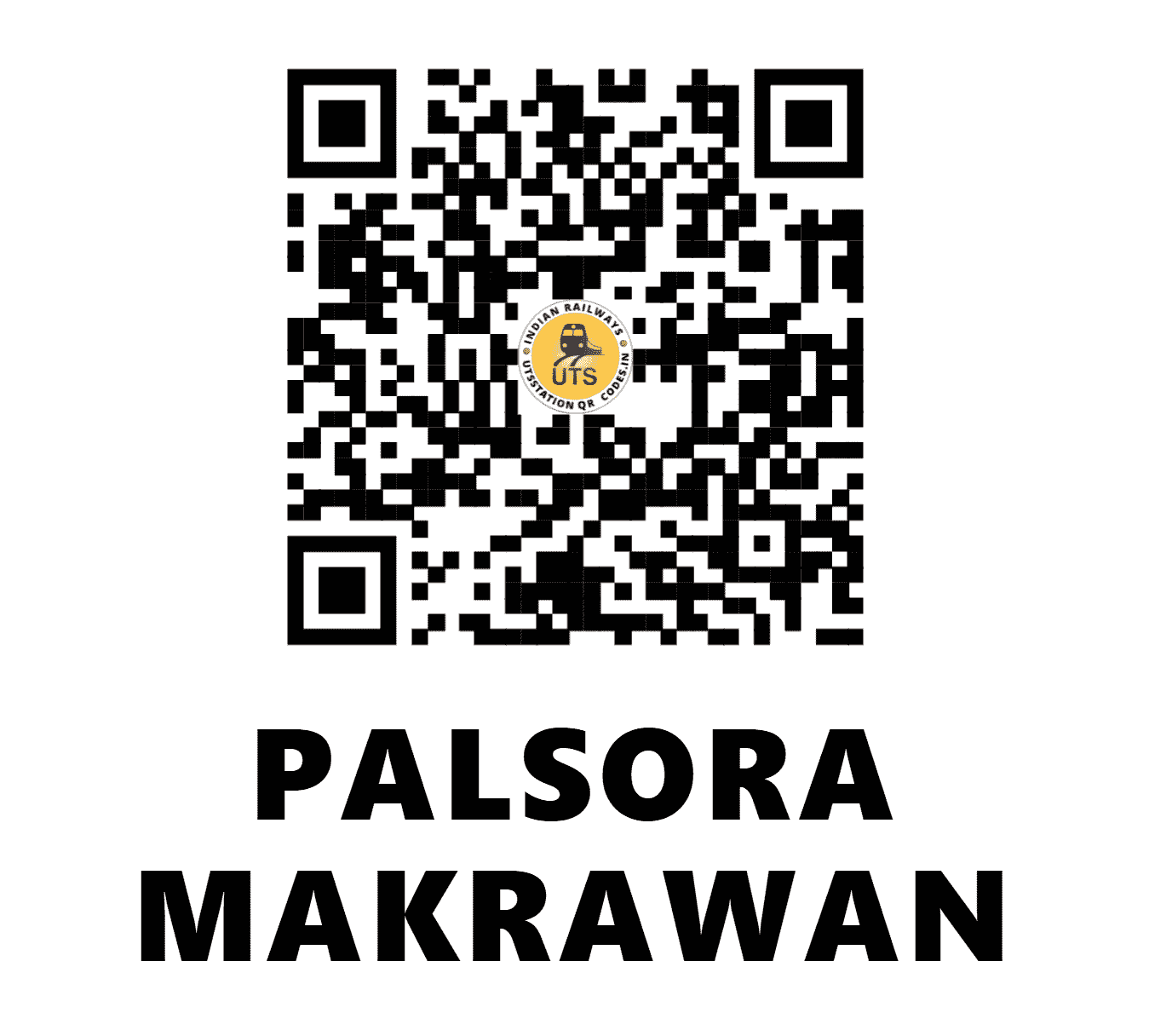 UTS QR Code for PALSORA MAKRAWAN - PSO - WR (MADHYA PRADESH)